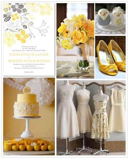 Le club du mariage jaune et gris