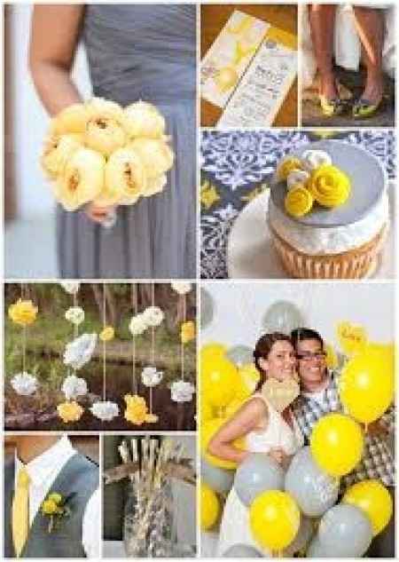 Le club du mariage jaune et gris