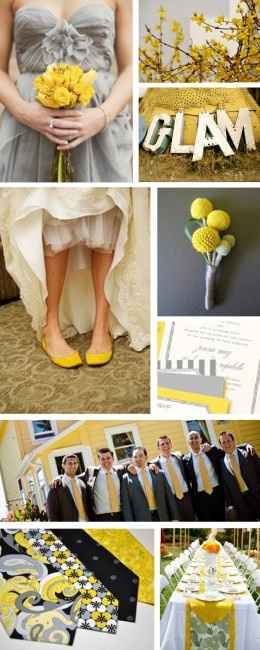 Le club du mariage jaune et gris