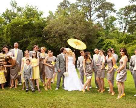 Le club du mariage jaune et gris