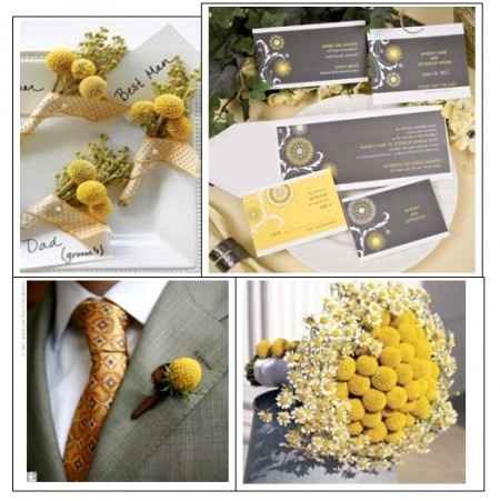 Le club du mariage jaune et gris