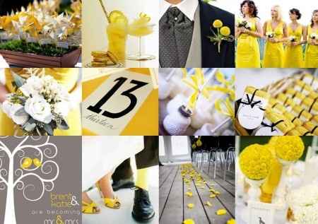 Le club du mariage jaune et gris