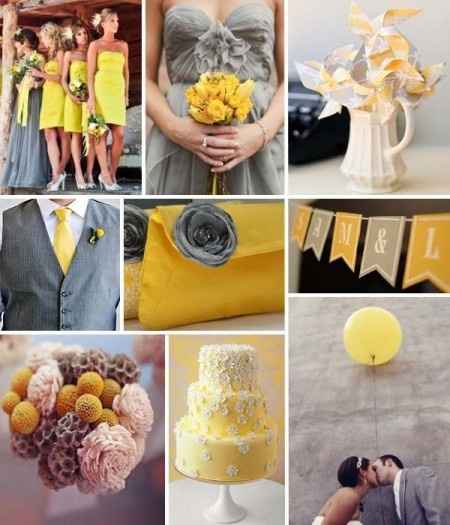 Le club du mariage jaune et gris