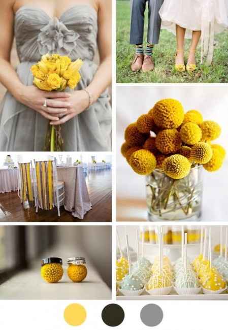 Le club du mariage jaune et gris