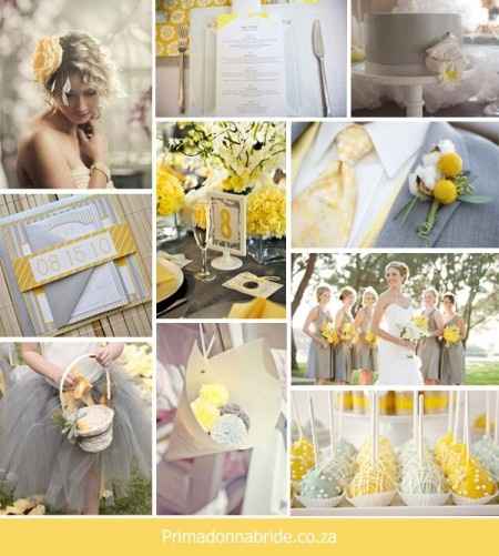 Le club du mariage jaune et gris