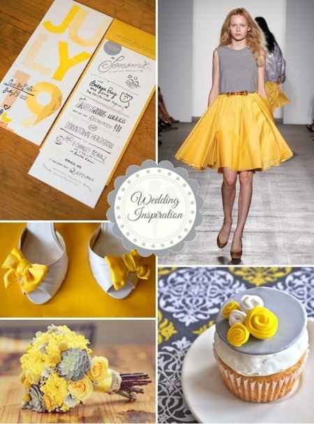 Le club du mariage jaune et gris