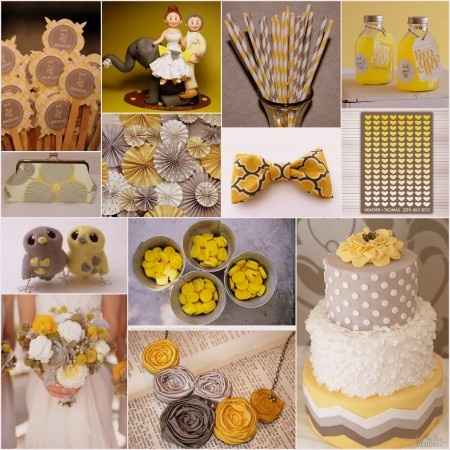 Le club du mariage jaune et gris