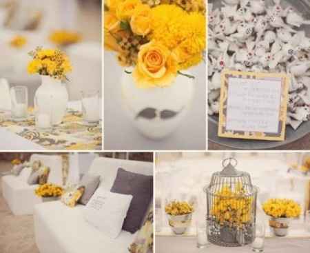 Le club du mariage jaune et gris