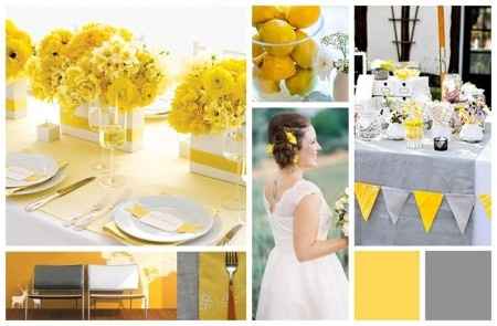 Le club du mariage jaune et gris