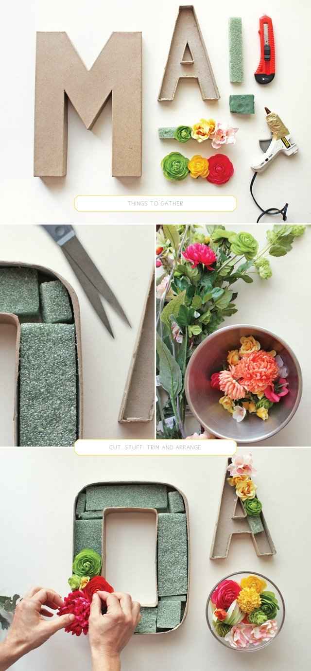 DIY Lettres en fleurs 