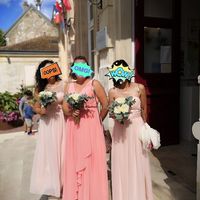 Robe demoiselle d'honneur couleur pêche - 1