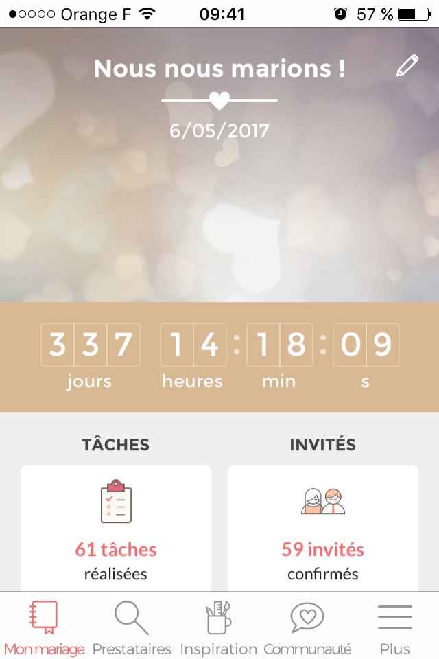 Oú en sont vos compteurs Mariages.net ? - 1