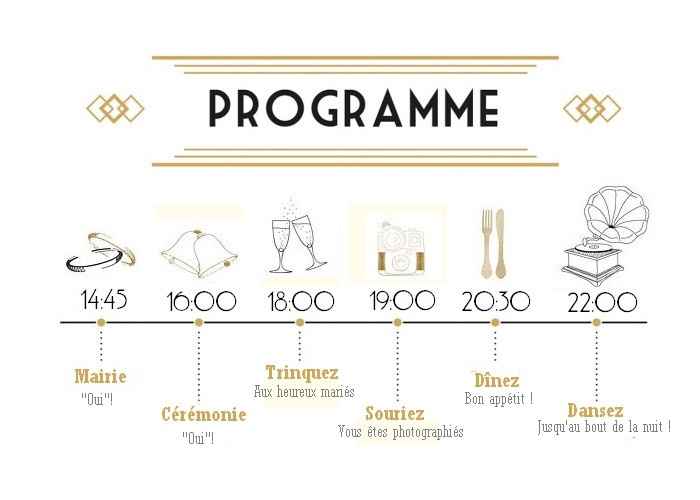 Programme Faire part pour le jour J que j'ai fait moi-même