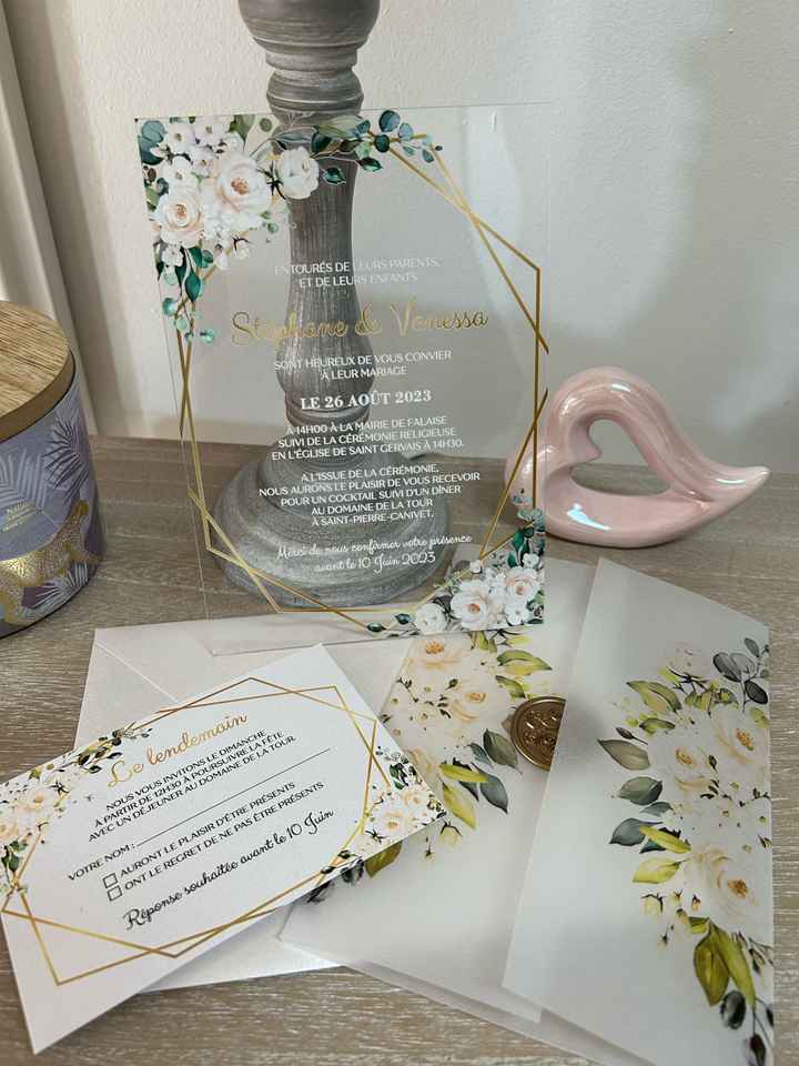 Faire part en pvc acrylique givre - 2