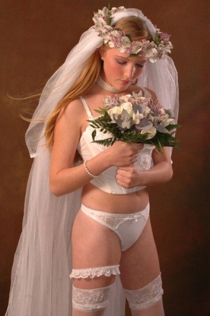 Photos de mariée en lingerie