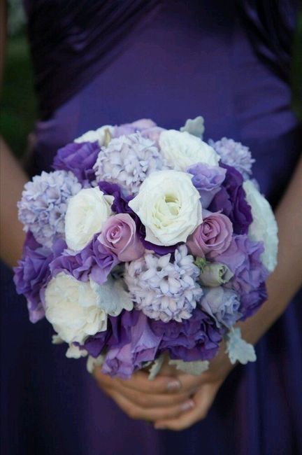 Bouquet mariée parme/argenté - 1