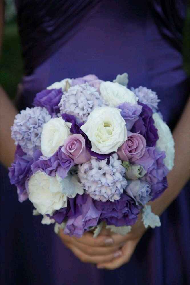 Bouquet mariée parme/argenté - 1