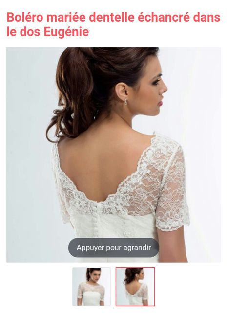 Boléro guipure boutonné au dos et décolleté dos plongeant - 1
