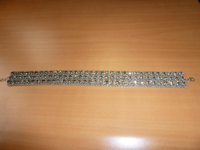 Tour du cou strass - 3 rangs - 29 cm