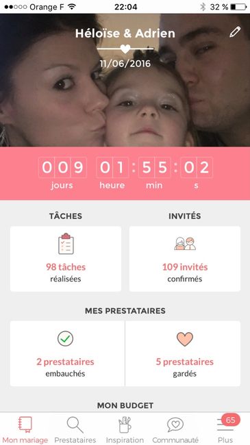Oú en sont vos compteurs Mariages.net ? - 1