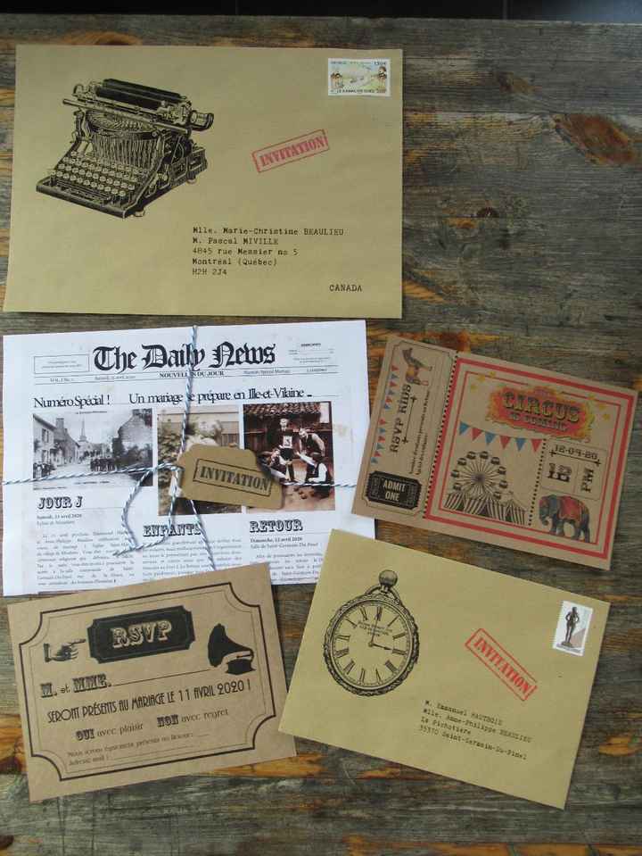 Mes invitations 1920 en journaux réalisés maison !