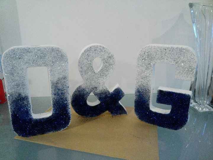 Nos initiales en paillettes 
