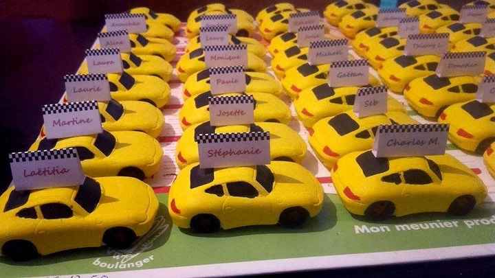 étape 4 : coller les étiquettes des noms comme pour un taxi !