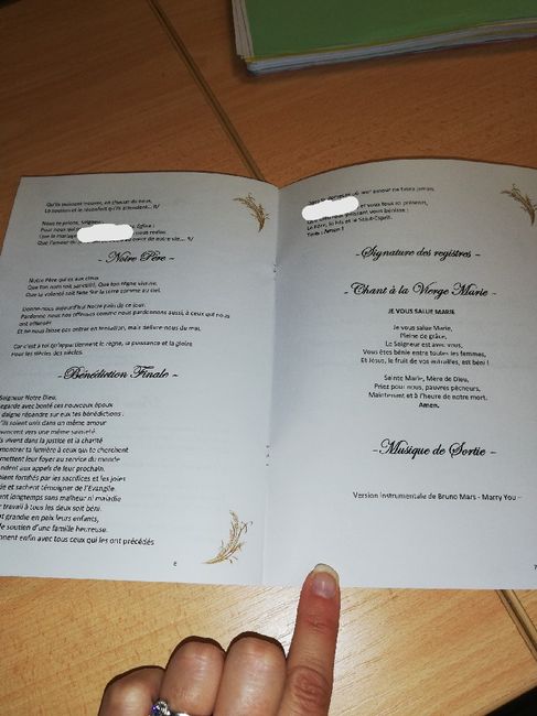 Petite question livret de messe  et menu - 3