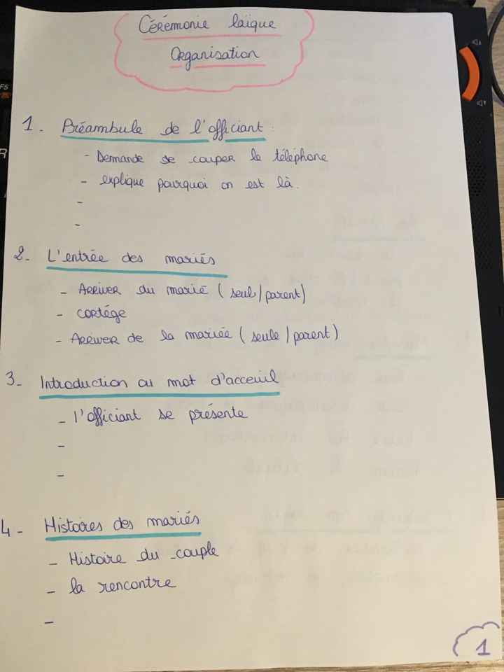 Préparation cérémonie Laïque - 1
