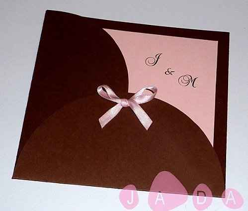 faire part marron rose