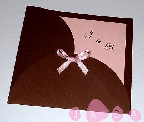 faire part marron rose