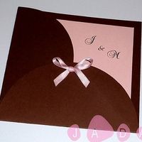 faire part marron rose