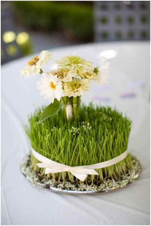 centre de table herbe