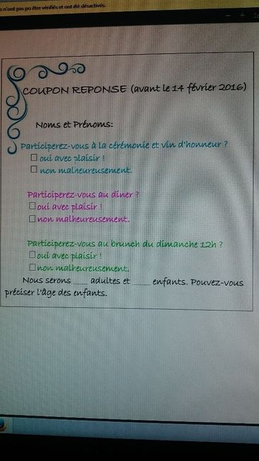 coupon reponse