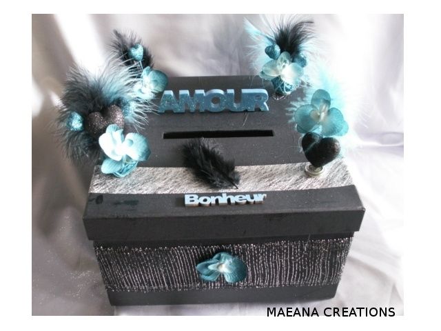 Urne noir et turquoise