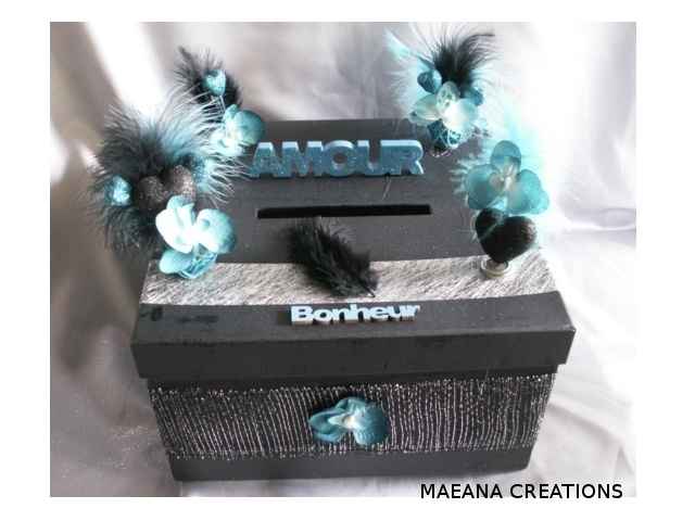 Urne noir et turquoise