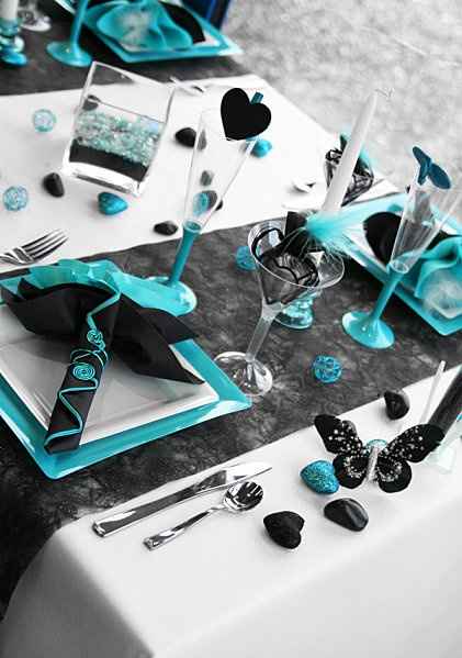 Déco turquoise-noir