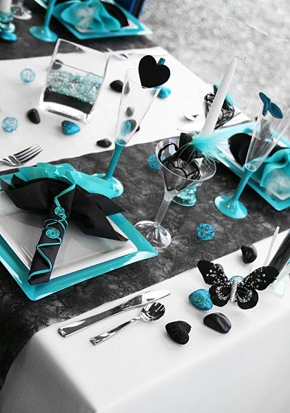 Déco turquoise-noir