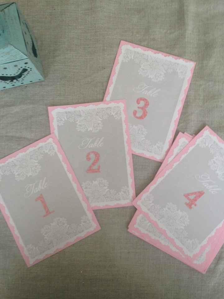 Mes numéros de table DIY
