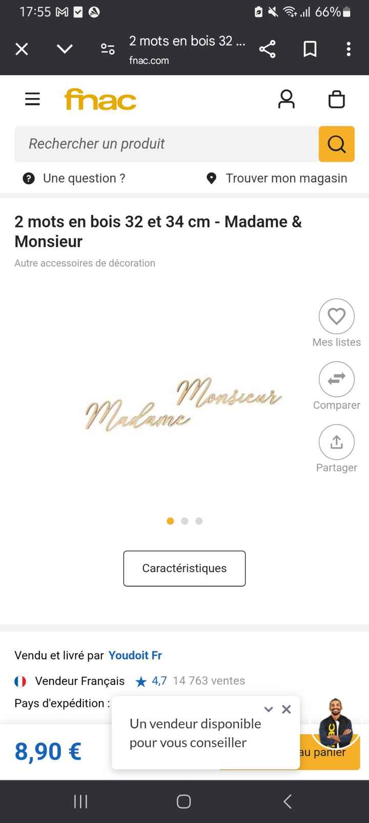 Lettres en bois Monsieur et Madame - 1