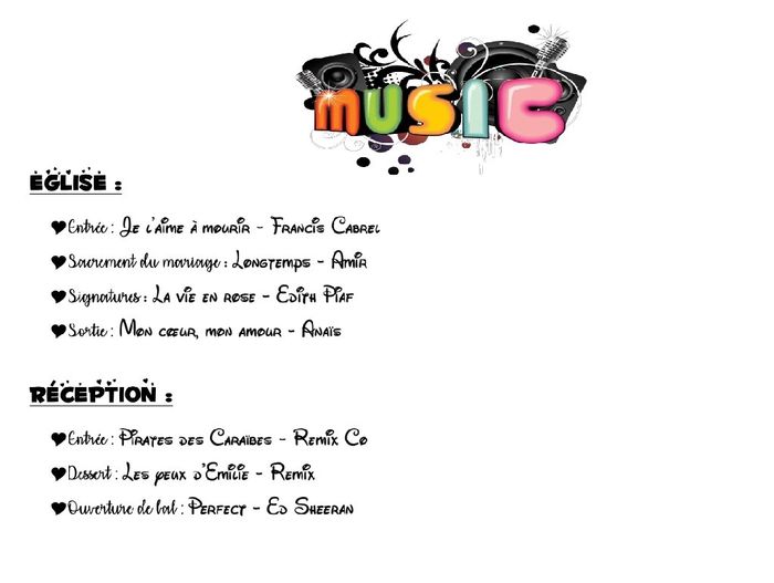 Nos choix du musiques - 1