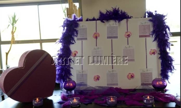 plan de table dégradé de violet