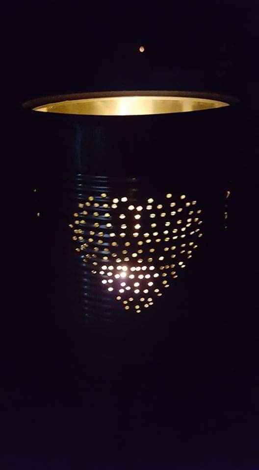 Essai lanterne boite de conserve coeur plein