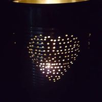 Essai lanterne boite de conserve coeur plein