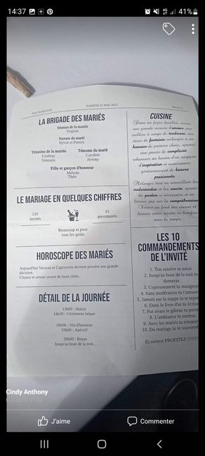 Idée pour le mariage 1