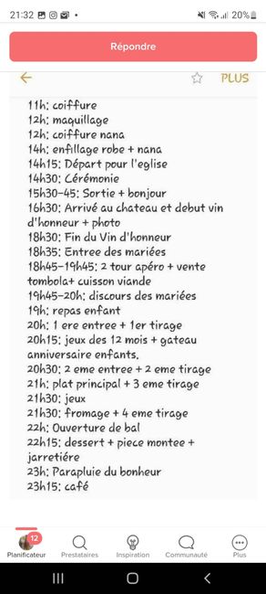 Organisation de la journée du mariage 2