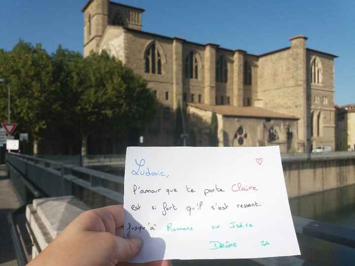 Love note Julie et Julien, Chloé et britany, claire et Ludovic, Anthony et aurore, Francine et Jean 