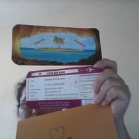 invitation que j'ai fais pour le mariage au thème voyage