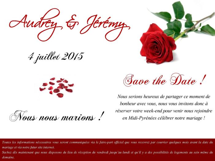 Save The Date Audrey et Jérémy
