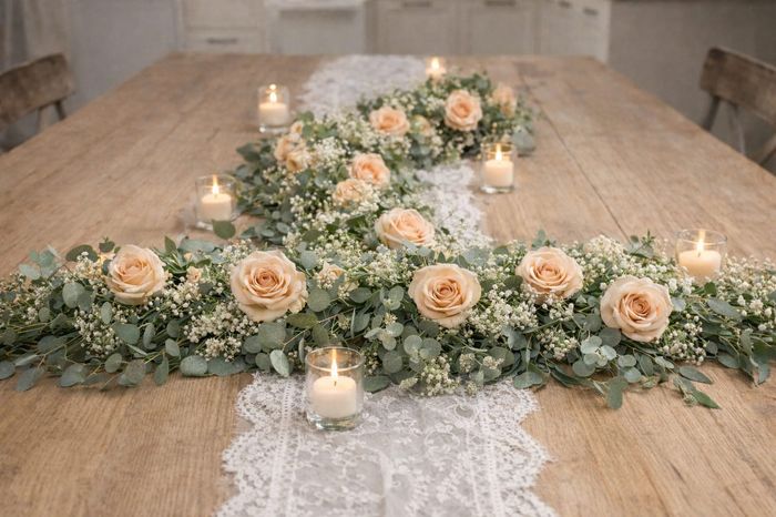 Guirlande florale table des mariés diy 6